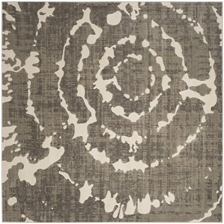 Safavieh Porcello Power Loomed Square Rug- Grey - Ivory- 6 ft. 7 in. x 6 ft. 7 in. PRL7735E-7SQ